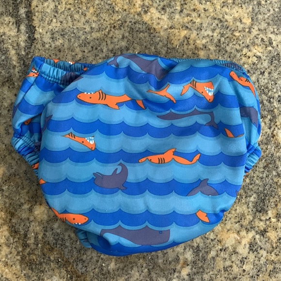 SwimSchool Reusable Baby Swim Diaper 18 months shark and whales - Picture 3 of 6